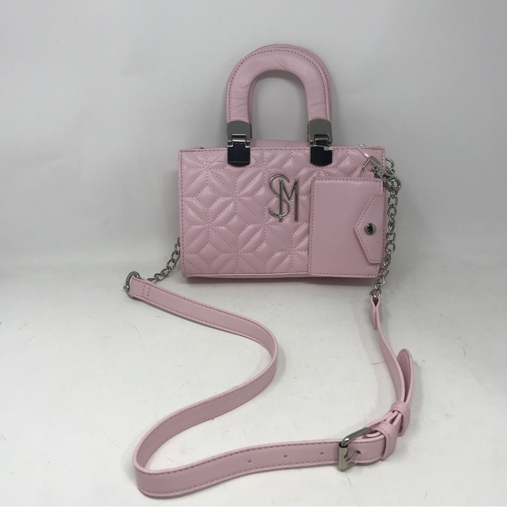Steve Madden Quilted Crossbody Bag, OS - Pink/Silver